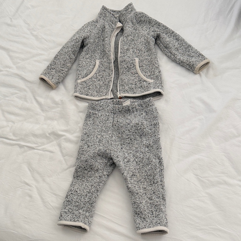 H&M Gray Marled Kids Matching Set size 6 months